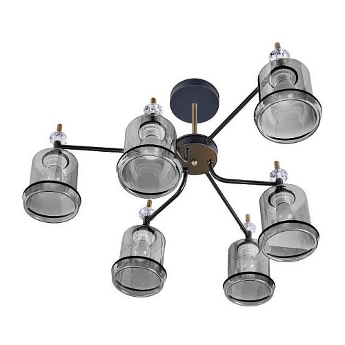 MD.4890-6-S COFFEE+FGD Потолочная люстра IMEX MD.4890-6-S COFFEE+FGD