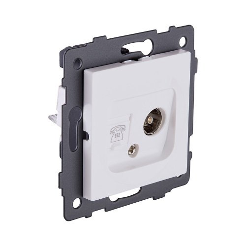 REA-013WM Розетка двойная TV (мама) + телефонная розетка RJ11, белый матовый Kollinger REA-013WM для Aspekt, Eleganz, Reflex
