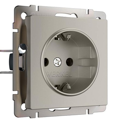 Розетка Werkel W1271104/ Розетка с заземлением и шторками (дымчатый)