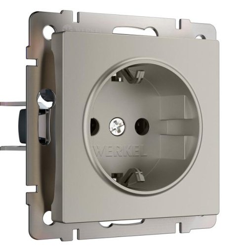 Розетка Werkel W1271104/ Розетка с заземлением и шторками (дымчатый)