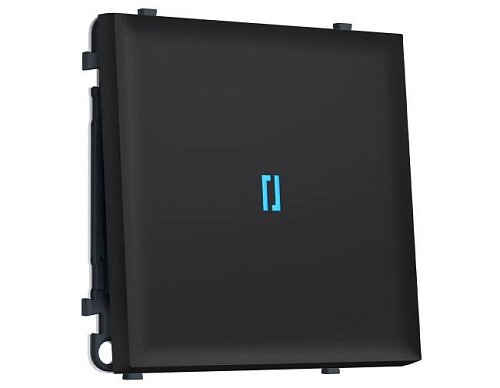 MS982040 Комплект механизма 1-кл проходного выключателя с подсветкой 10000K SIGMA Черный Мягкое касание 10A-250V QUANT PRO (SP9820, PR105, G29B)