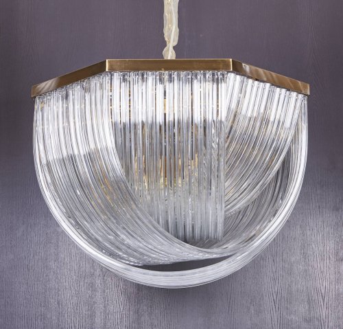 A001-800 L12 brass/clear Подвесная люстра Delight Collection Murano Glass A001-800 L12 brass/clear