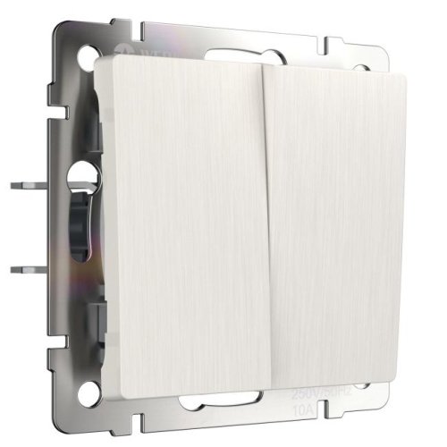 Выключатель Werkel W1122013/ Выключатель двухклавишный проходной (перламутровый рифленый)