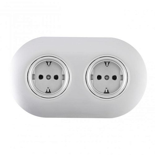 SET08-2-40-1x2 silver Розетка Arte Milano Set08-2 SET08-2-40-1x2 silver