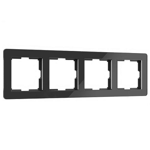 W0042708/ Рамка на 4 поста Acrylic (черный) Рамка Werkel W0042708/ Рамка на 4 поста Acrylic (черный)