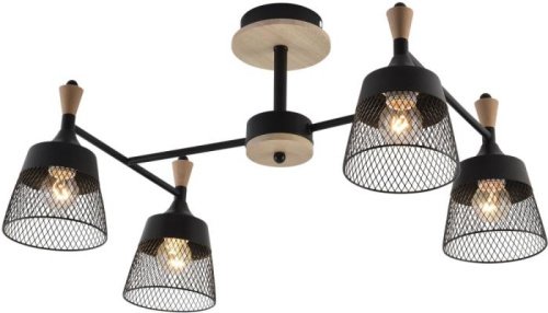 Потолочная люстра 01492-0.3-04 BK+WOOD