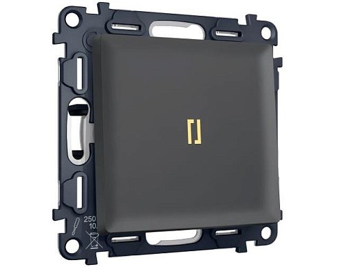 MA902050 MA902050 Комплект механизма 1-кл выключателя с самовозвратом с подсветкой 3200K ALFA Графит Мягкое касание QUANT (AP9020, VM113, G11Y)