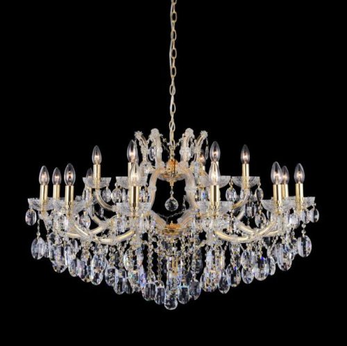 HOLLYWOOD SP12+6 GOLD Подвесная хрустальная люстра Hollywood Crystal Lux HOLLYWOOD SP12+6 GOLD