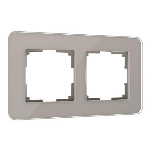 W0022417/ Рамка на 2 поста Elite (дымчатый, стекло) Рамка Werkel Elite дымчатый W0022417/ Рамка на 2 поста Elite (дымчатый, стекло)