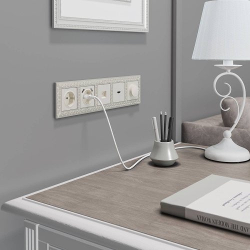 W1142013/ Диммер (перламутровый рифленый) Диммер Werkel W1142013/ Диммер (перламутровый рифленый)