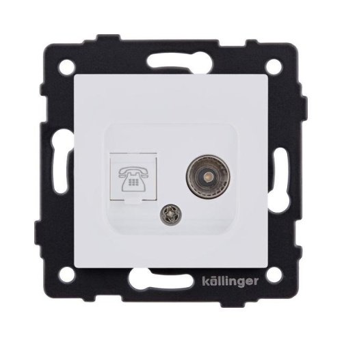 REA-013WM Розетка двойная TV (мама) + телефонная розетка RJ11, белый матовый Kollinger REA-013WM для Aspekt, Eleganz, Reflex