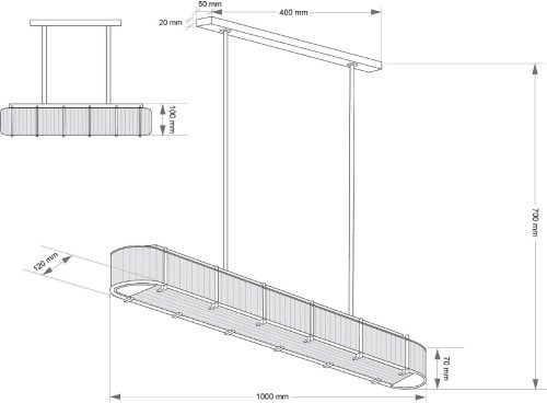 Люстра на штанге Kutek Lavone LAV-ZWO-6(ZM)1100/120
