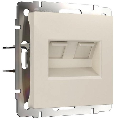 W1181162/ Розетка двойная Ethernet RJ-45 (айвори матовый) Розетка Werkel W1181162/ Розетка двойная Ethernet RJ-45 (айвори матовый)