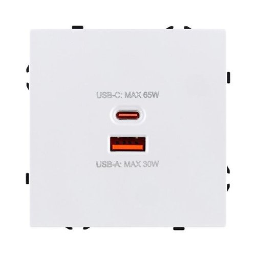 EC-024WH Розетка USB A+C 65W, белый матовый Kollinger Eclipse EC-024WH