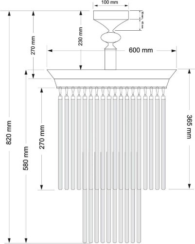 Потолочная люстра Kutek Fiore FIO-PL-9(P)600/270