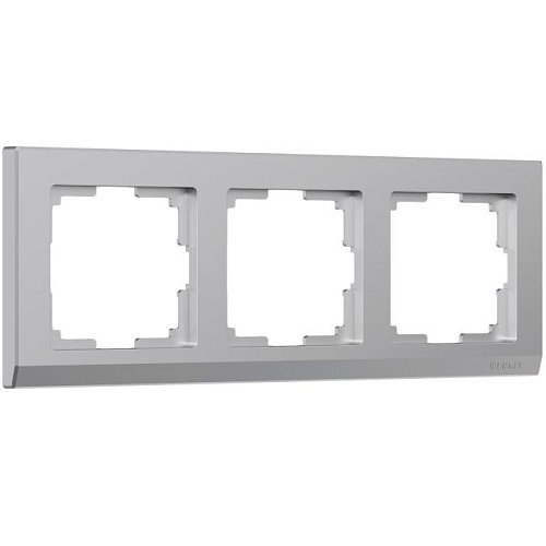 Рамка Werkel W0031806/ Рамка на 3 поста Stark (серебряный)