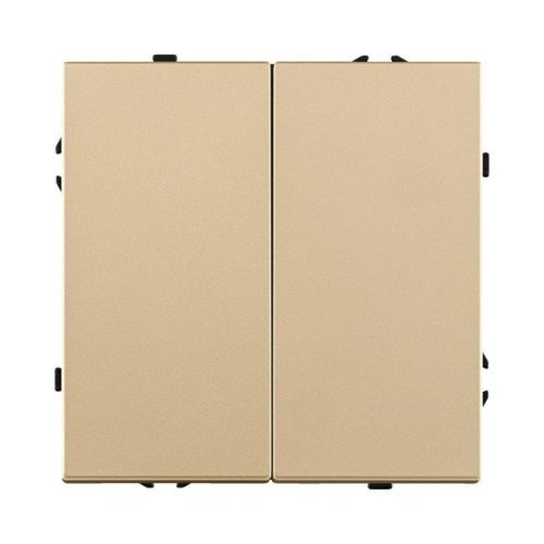 Выключатель кнопочный 2-клавишный 10А/250В, золотой Kollinger Eclipse EC-025GD