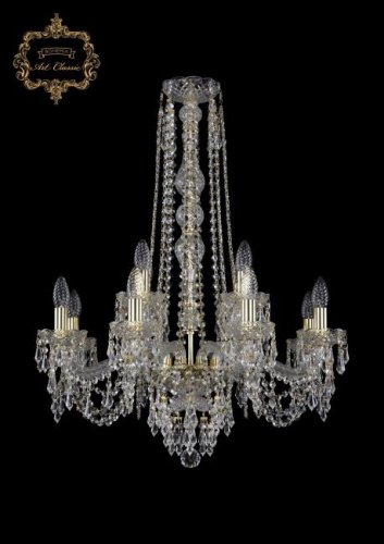 Подвесная хрустальная люстра 11.23 Art Classic 11.23.8+4.220.h-80.Gd.Dr