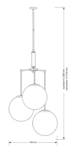 Люстра на штанге Kutek Artu Glass ART-ZWD-3(Z)G350