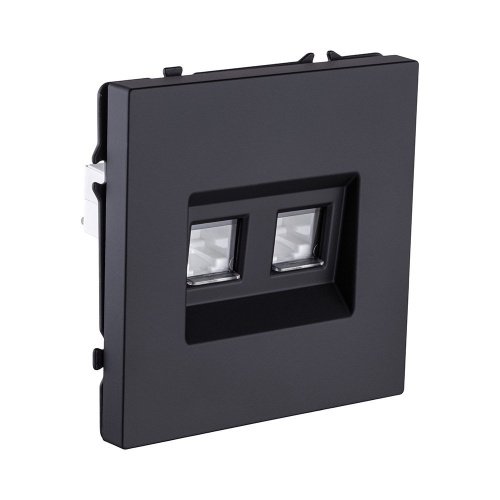 EC-018BK Розетка двойная Ethernet RJ45 Cat.6, черный матовый Kollinger Eclipse EC-018BK