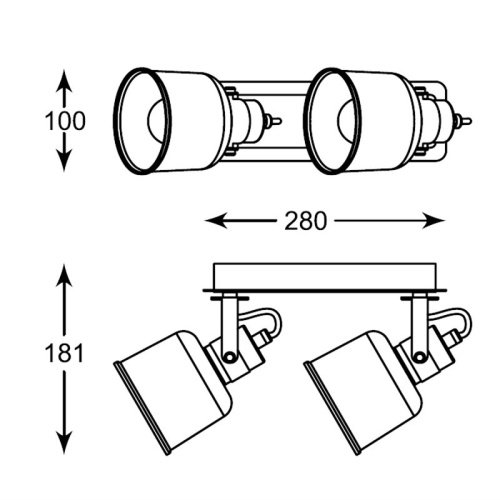 Светильник спот Zumaline Redon CK170901-2