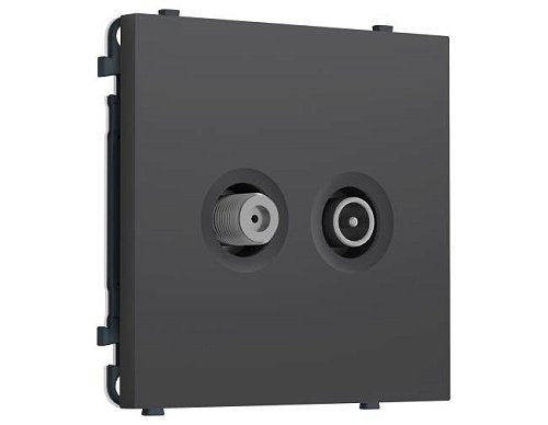 MS913310 Комплект механизма розетки TV оконечной + SAT SIGMA Графит Мягкое касание 5-862MHz 3.5dB/950-2150MHz 3.8dB QUANT PRO (SP9133, PR217)