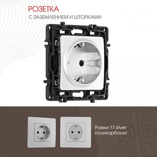 217.40-1.silver Розетка Arte Milano Am-217 217.40-1.silver