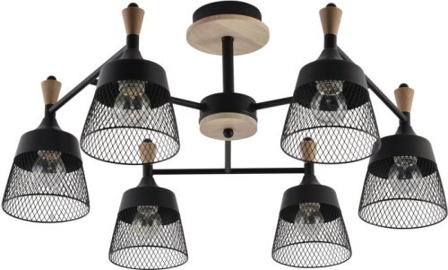 Потолочная люстра 01492-0.3-06 BK+WOOD