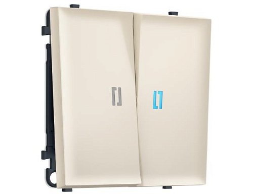 MS324020 MS324020 Комплект механизма 2-кл выключателя с подсветкой 10000K SIGMA Бежевый матовый 10A-250V QUANT PRO (SP3240, PR115, G17B)