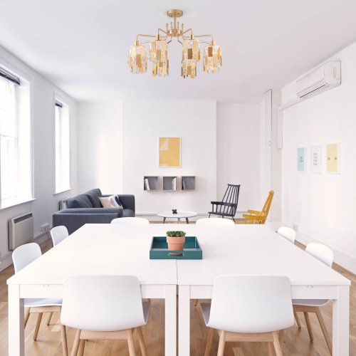 10101/8 перламутровое золото/прозрачный хрусталь Strotskis Потолочная люстра Eurosvet Scoppio 10101/8 перламутровое золото/прозрачный хрусталь Strotskis