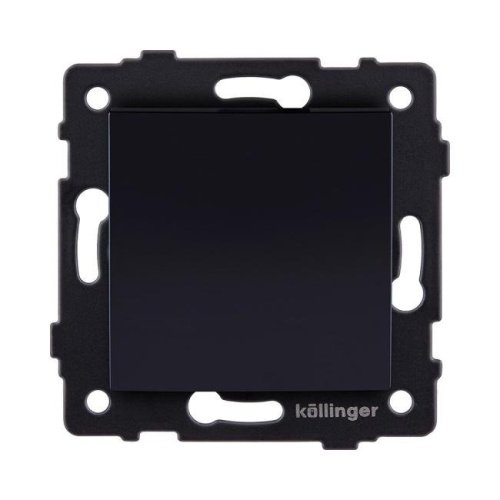 REA-R-001BK Выключатель 1-клавишный 10А/250В, изогнутый, черный Kollinger REA-R-001BK для Aspekt, Eleganz, Reflex