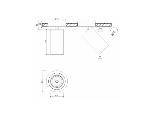 Сменное крепление M4 для светильников VILLY встраиваемое, SWG PRO 00-00004866