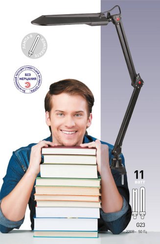 Настольная лампа на струбцине ЭРА NL-201-G23-11W-GY