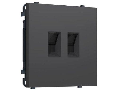 MS912110 MS912110 Комплект механизма компьютерной двойной розетки SIGMA Графит Мягкое касание RJ-45 (8P8C) CAT6 с/ш QUANT PRO (SP9121, PR189)