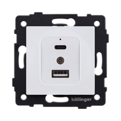 REA-037WH Розетка USB A+C 20W, белый Kollinger REA-037WH для Aspekt, Eleganz, Reflex