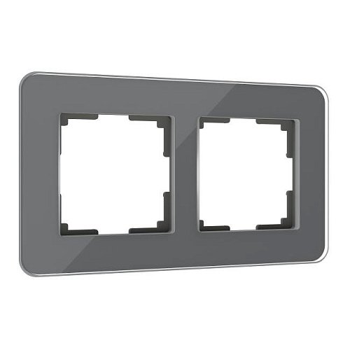W0022440/ Рамка на 2 поста Elite (графит, стекло) Рамка Werkel Elite графит W0022440/ Рамка на 2 поста Elite (графит, стекло)