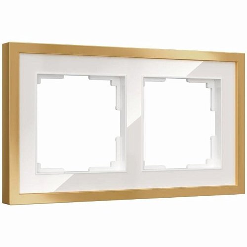 W0022853/ Рамка на 2 поста Baguette (белый/золотистая латунь) Рамка Baguette Werkel W0022853/ Рамка на 2 поста Baguette (белый/золотистая латунь)