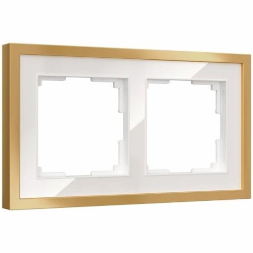 Рамка Baguette  Werkel W0022853/ Рамка на 2 поста Baguette (белый/золотистая латунь)