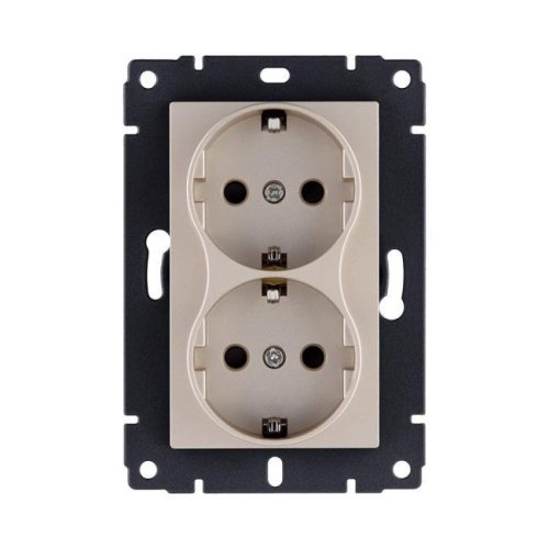 REA-032GD Розетка штепсельная SCHUKO двойная 16A/250 В, золотой Kollinger REA-032GD для Aspekt, Eleganz, Reflex