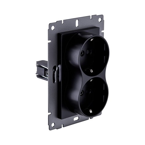 REA-032BK Розетка штепсельная SCHUKO двойная 16A/250 В, черный Kollinger REA-032BK для Aspekt, Eleganz, Reflex