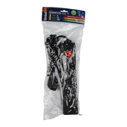 S-GCD4-3B BLACK Удлинитель Uniel Standard S-GCD4-3B BLACK