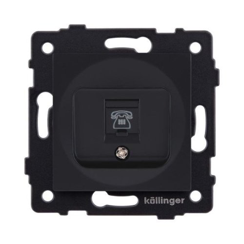 Розетка телефонная RJ11, черный матовый Kollinger REA-009BM для Aspekt, Eleganz, Reflex