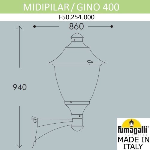 F50.254.000.AXE27 Уличный настенный светильник Fumagalli Gino F50.254.000.AXE27
