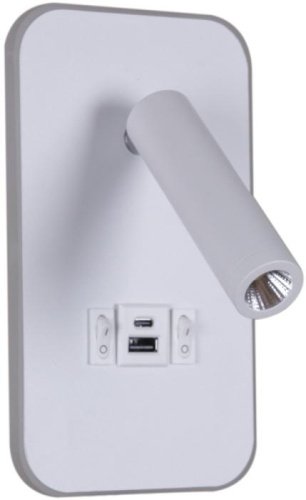 Настенный светильник 86204-9.2-001KT LED12W+USB WT