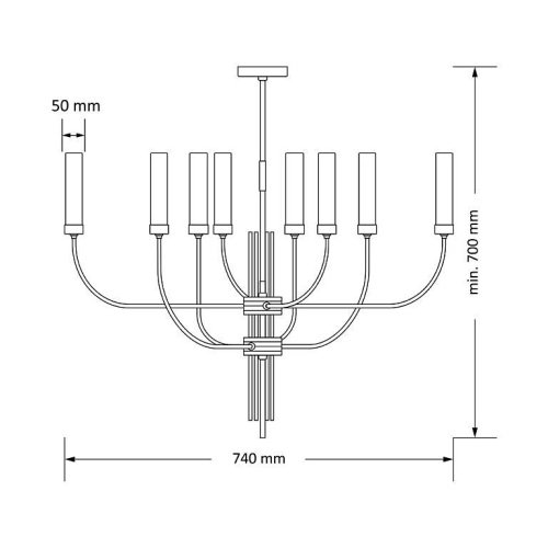 Люстра на штанге Kutek Mussa MUS-ZW-8(N)