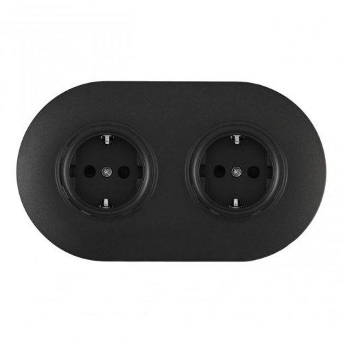 SET08-2-40-1x2 black Розетка Arte Milano Set08-2 SET08-2-40-1x2 black