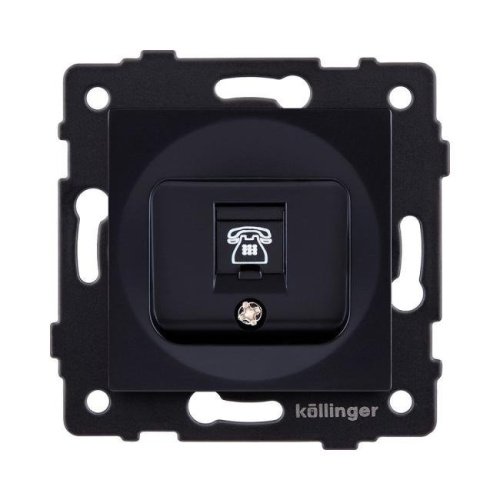 Розетка телефонная RJ11, черный Kollinger REA-009BK для Aspekt, Eleganz, Reflex