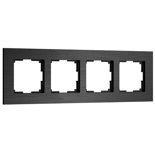 W0043508/ Рамка на 4 поста AluMax (черный алюминий) Рамка Werkel W0043508/ Рамка на 4 поста AluMax (черный алюминий)