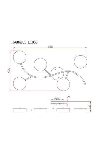 FR6048CL-L10GB Потолочная люстра Тибо / Tibo Freya FR6048CL-L10GB