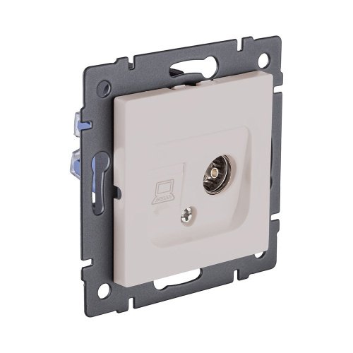 REA-021CM Розетка двойная TV (мама) + RJ45 Cat.6, кашемир матовый Kollinger REA-021CM для Aspekt, Eleganz, Reflex